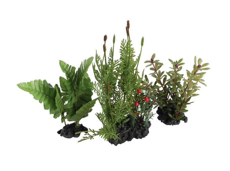 CNZ 3 Pcs Assorted Lifelike Green Aquarium Plastic Plant Decoration (3pcsGR7inch) - Image 2